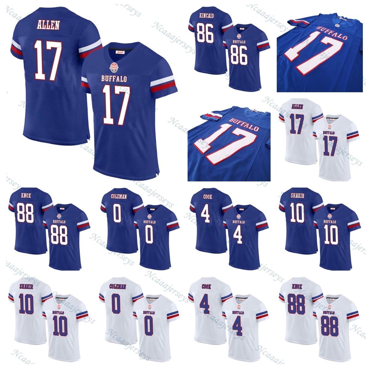 Men/Youth Hot Sale Football Jerseys 0 Coleman Dalton Kincaid Josh Allen Damar Hamlin Dawson Knox Jim Kelly James Cook Khalil Shakir Terrel Bernar Football Jersey