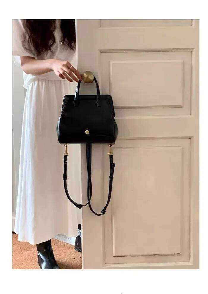 korea autumn new ins women's bag clip niche retro black tide handbag backpack women bags for students