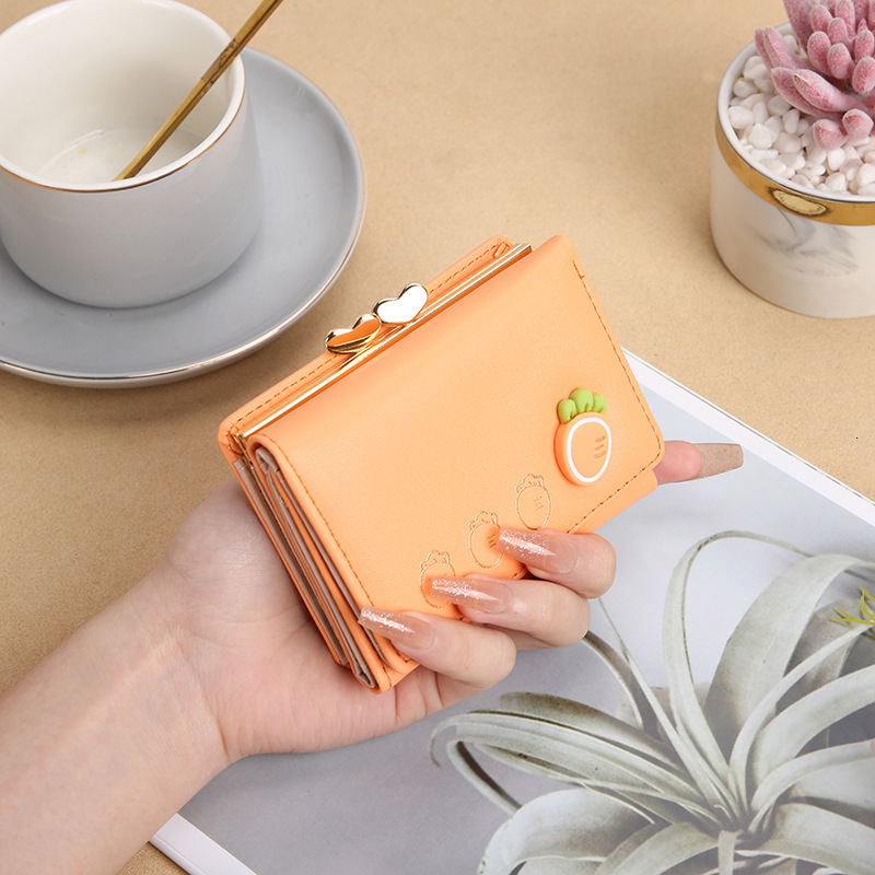 Free Shipping 2025 Designer Bag New Cute Foldable Women's Korean Wallet Cartoon Mini Clip Coin Wallet