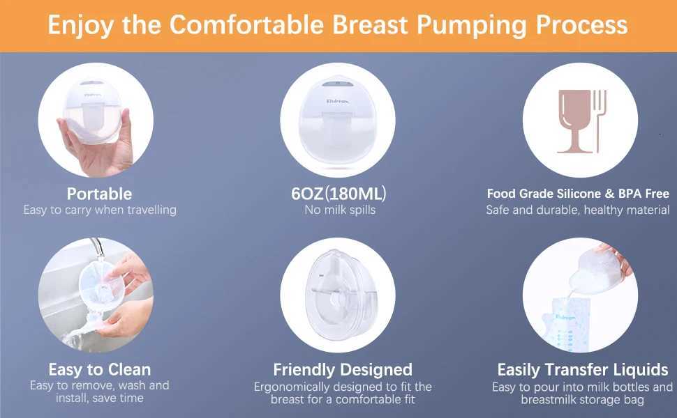 28 Wearable Electric Breast Pump 2 Modes 5 Suction Levels Silent Leak-Proof Hands Free Breast Pumps Breastfeeding X250724