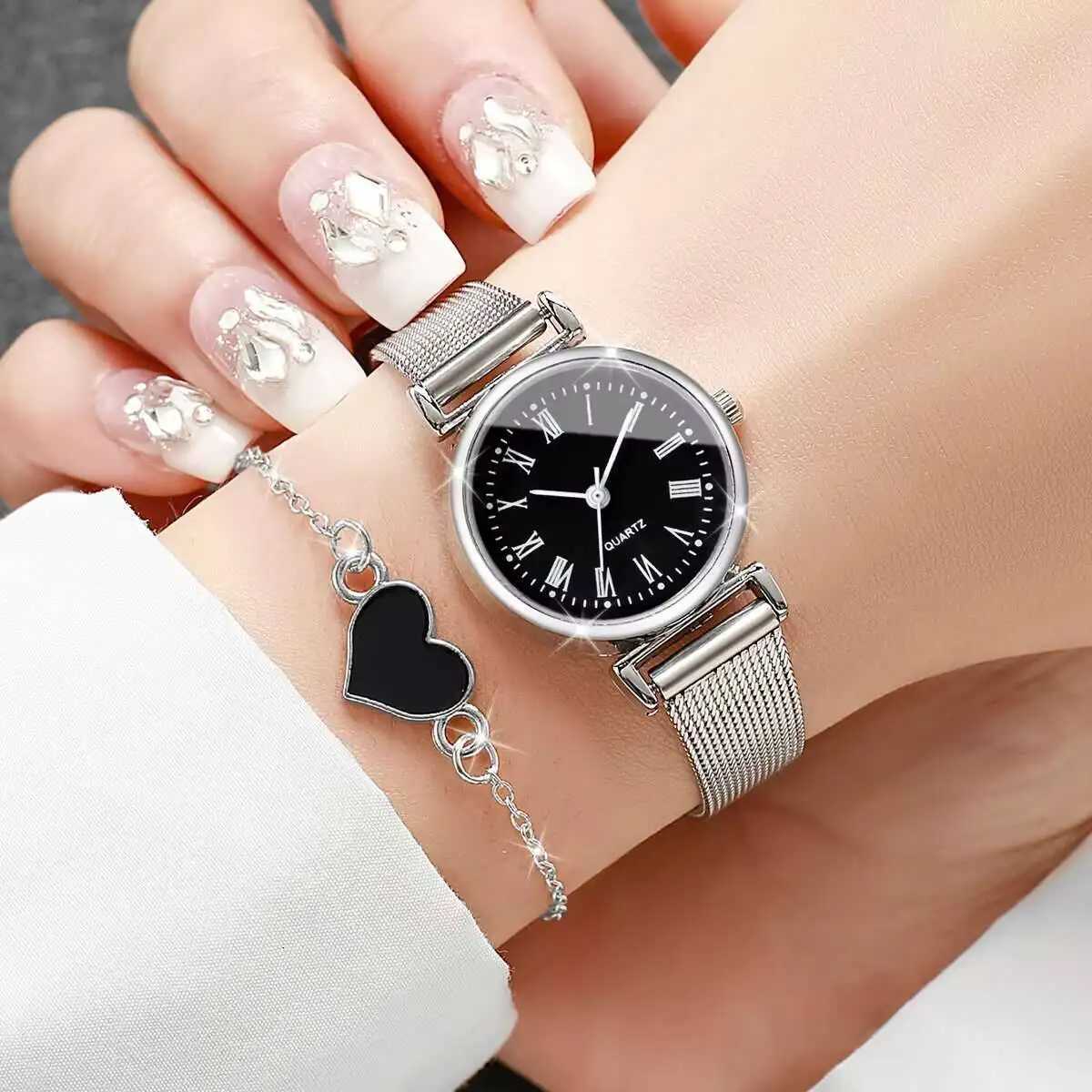 2PCS/Set Fashion Women Watches Casual Analog Quartz Watch With Bracelet Set Reloj MujerWithout Box W250724