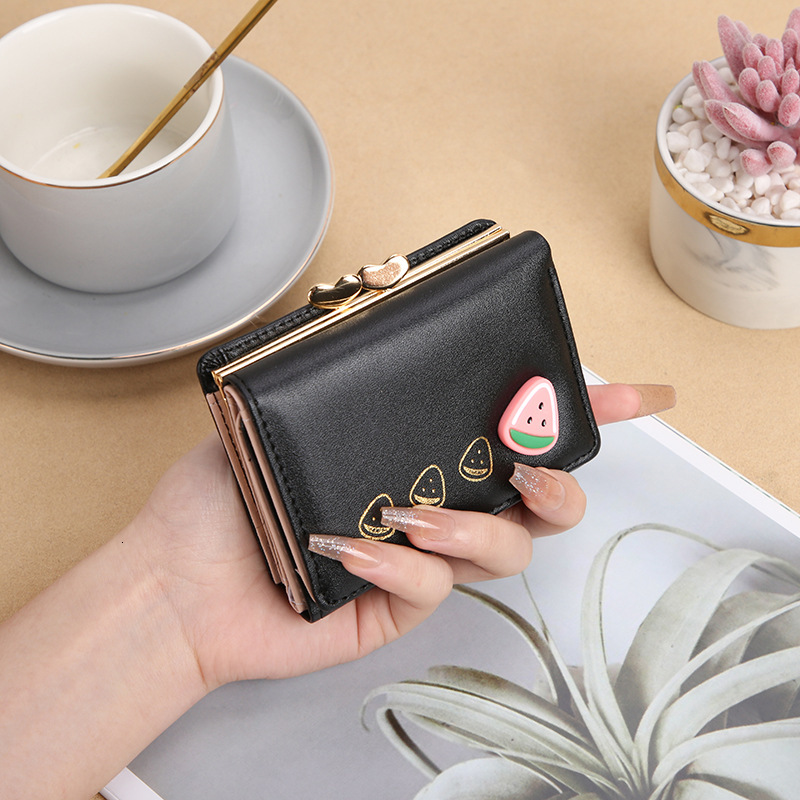 Free Shipping 2025 Designer Bag New Cute Foldable Women's Korean Wallet Cartoon Mini Clip Coin Wallet