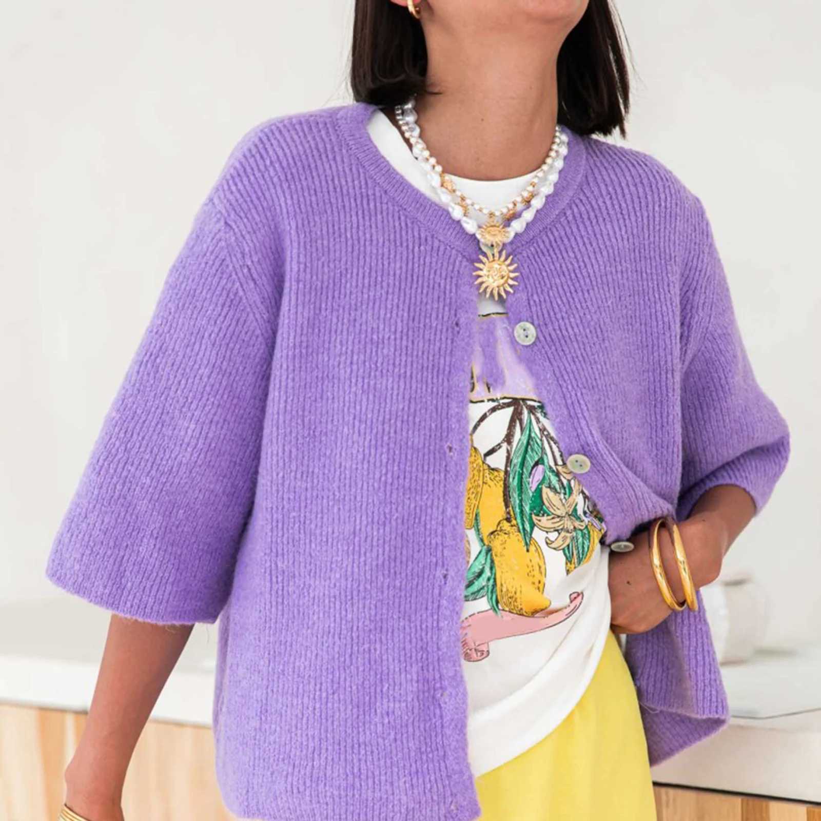 Women Knitted Crop Cardigan Shirt Short Sleeve Button Down Ribbed Knit Crop Top Y2k Girls Outerwear Top T Shirt for Winter Fall X250724