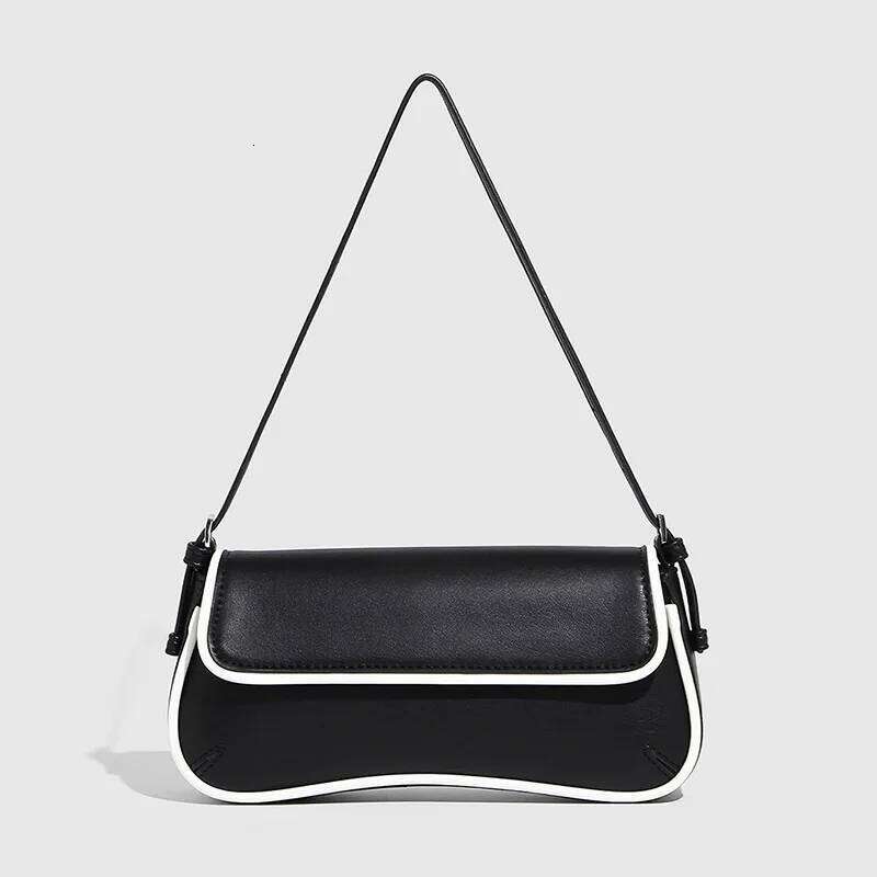 2025 New Vintage PU Leather Saddle Armpit Designer Women Commuting Flip Simple Retro Shoulder Bag And Wallet