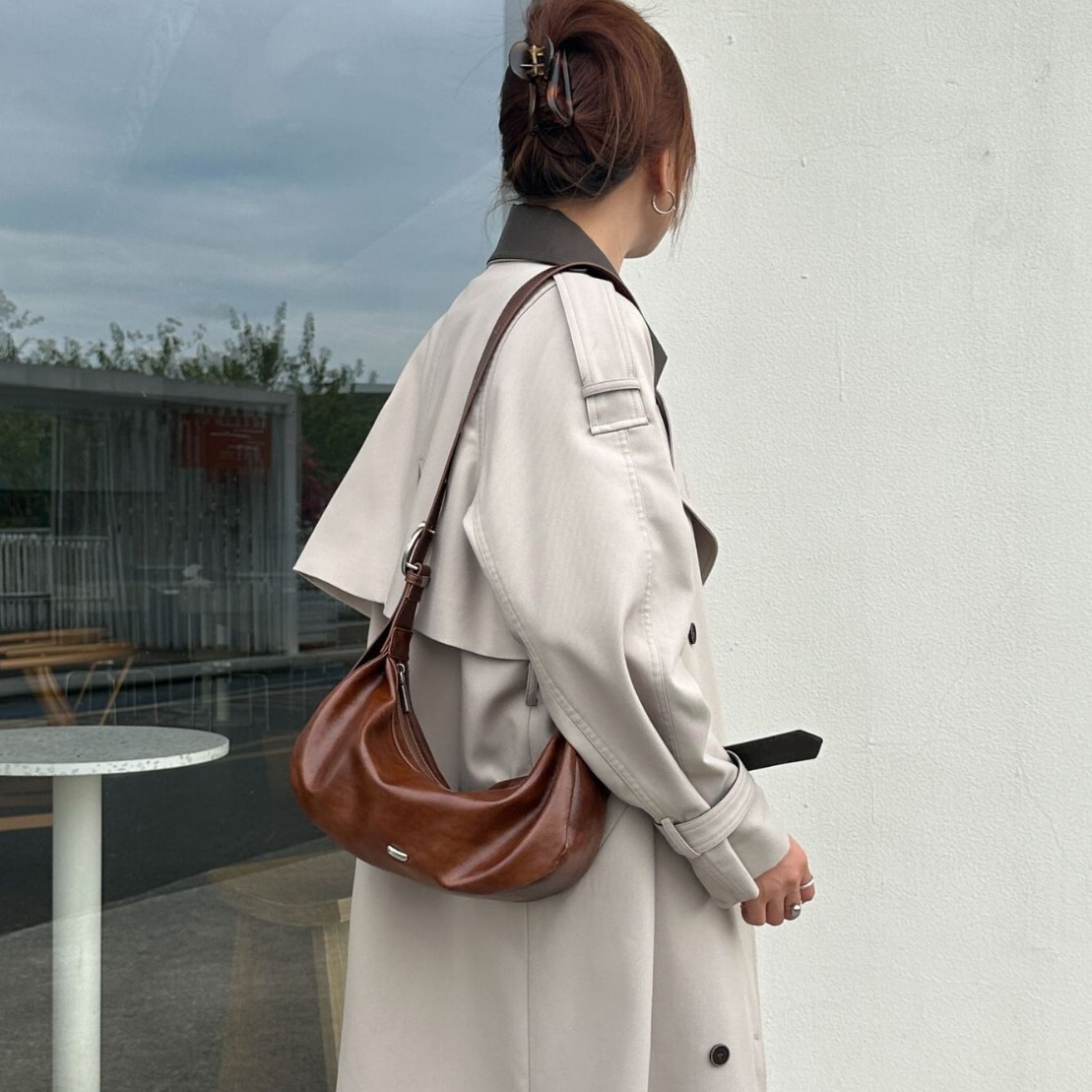 Designer Genuine Leather Horn 2025 New Niche Crossbody Phone Versatile Dumpling High-end Single Shoulder Light Luxury Women's Bag