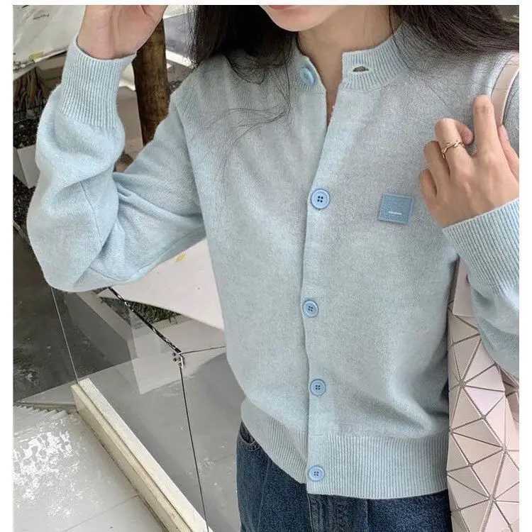 2024 Autumn New Thin Long-sleeved Slim Fit Cardigan Sweater for Women Fashionable High-end Knitted Candy Colored Top for Women X250724