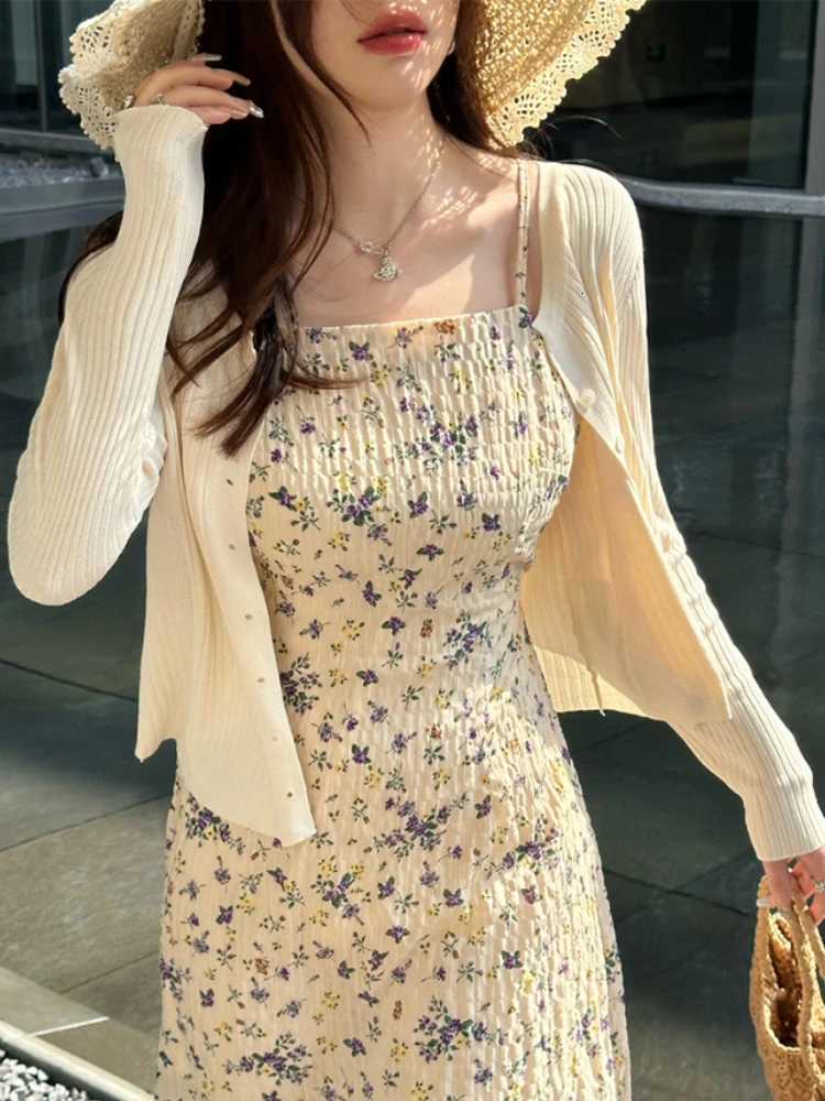 Summer New Women Cardigan Korean Elegant Knitted Long Sleeve Female Casual Sweater Tanks Fashion New Slim Ladies Casual Tops X250724