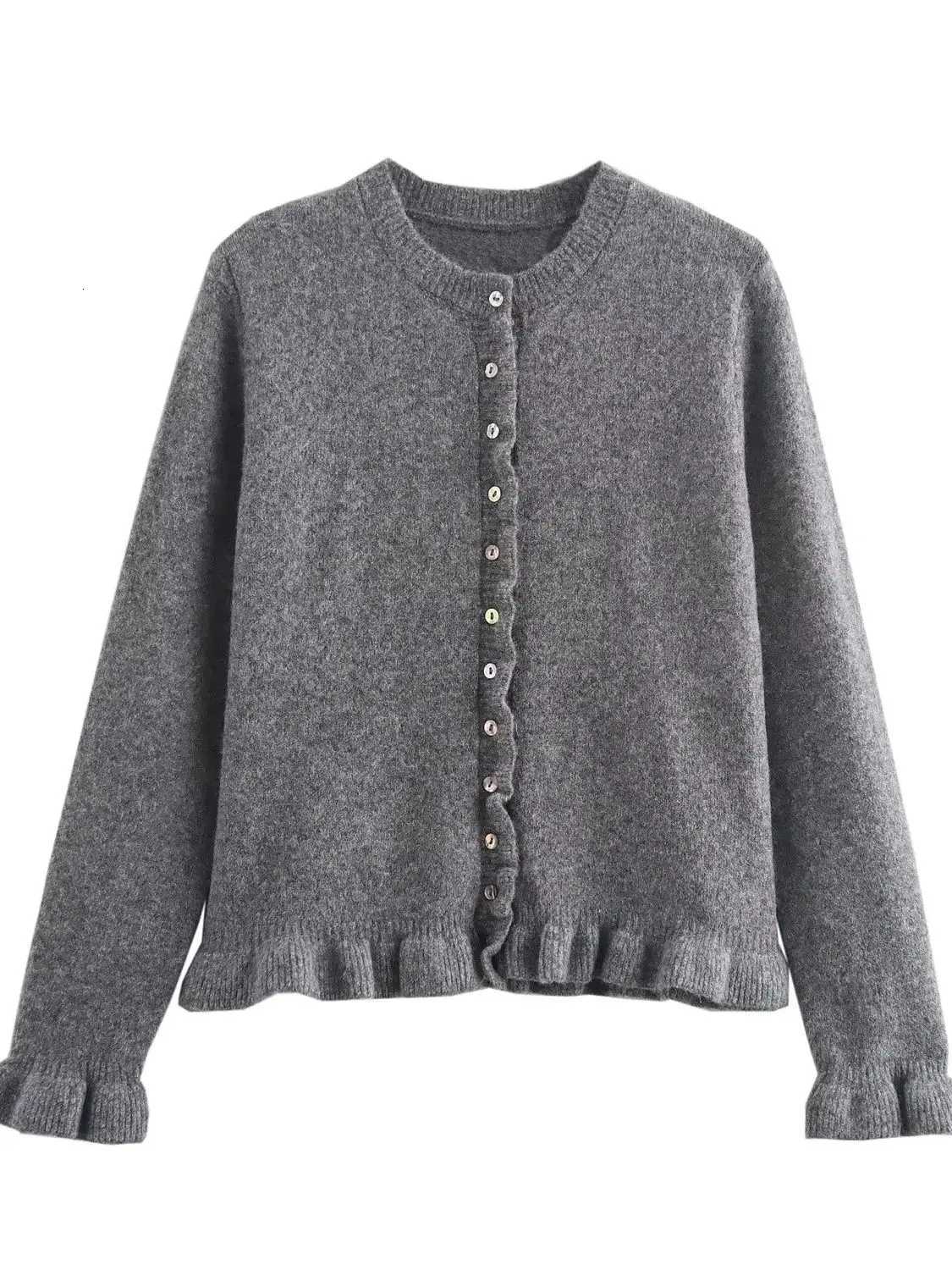 2025 New Womens European American French Design Sweaters Female Elegant Simple Layered Decoration Versatile Knitted Cardigans X250724