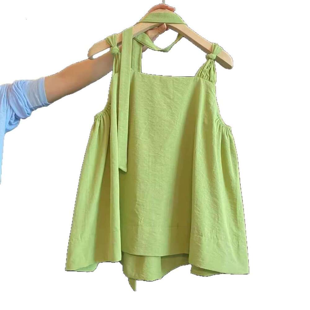 sxzy korean style chic niche unique vneck twist camisole for women summer design loose slimming sleeveless top