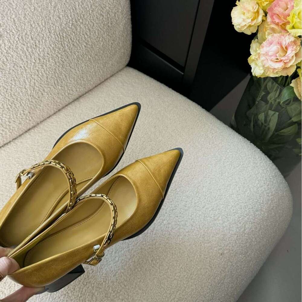 High Heels Thick Non-Tiring French Style Single for Women 2025 Spring New Shallow Mouth Casual Women's Shoes Comfortable Soft Sole
