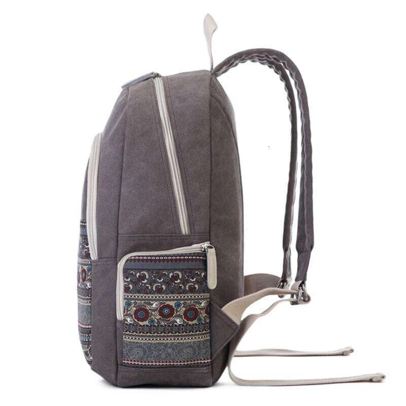Canvas Backpack For Women Rucksack National Womens Backpacks Girls Travel Bags Retro College Student Back Pack