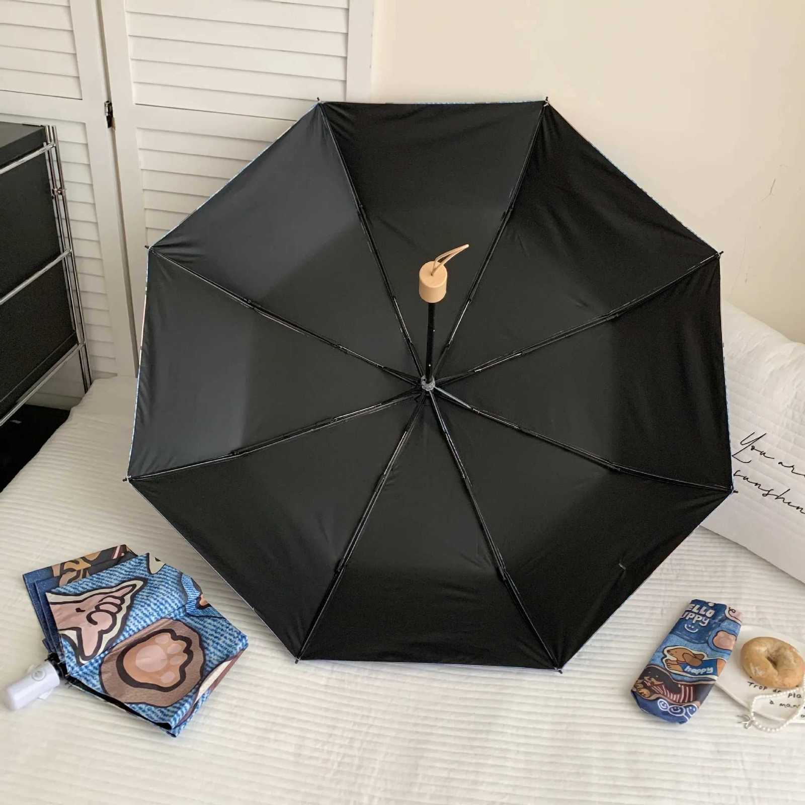 Parasol for Womens Automatic Sun Protection and Ultraviolet Sun Umbrella Dual-purpose Small and Portable Sun Umbrella R250725