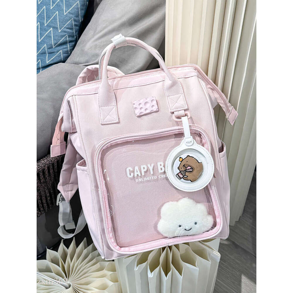 Mommy Double Shoulder Pain for Women Large Capacity Daily Anime Canvas Backpack School Bag