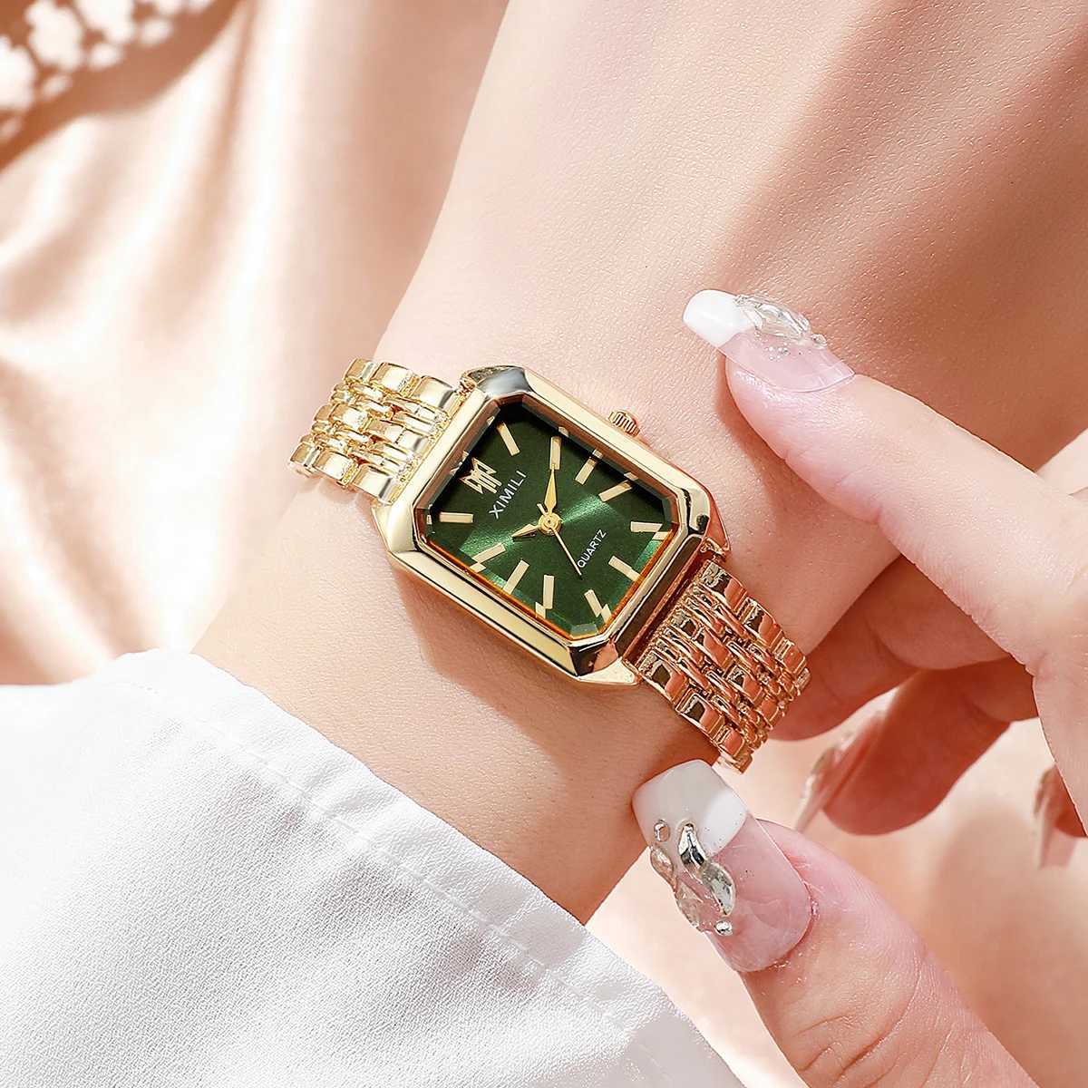 1/2/4PCS Luxury Women Watches Fashion Rectangle Women Quartz Watch Stainless Steel Band Wristwatches Reloj MujerWithout Box W250724