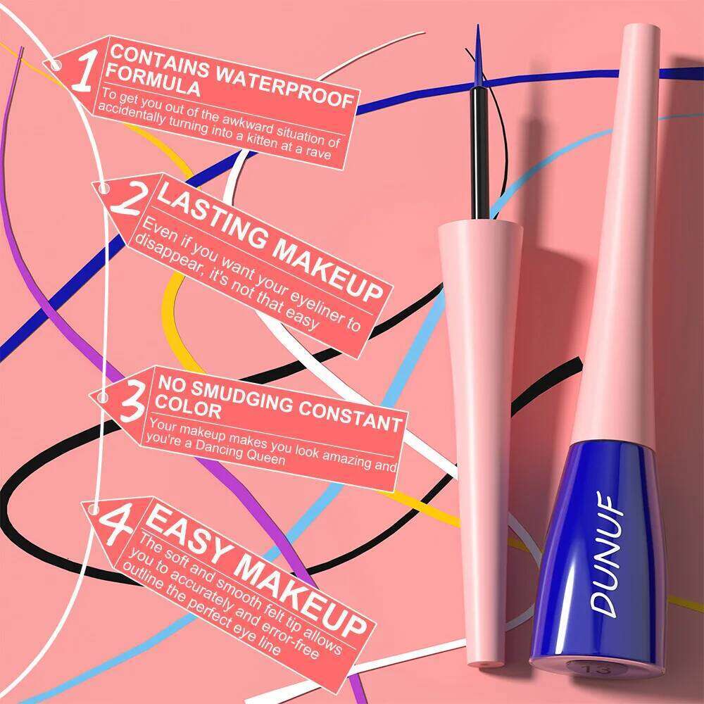 Matte Dark Green Eyeliner Pencil Waterproof Makeup Colorful Liquid Ultra-thin Long-Lasting Quick-Dry Eye Liner X250724