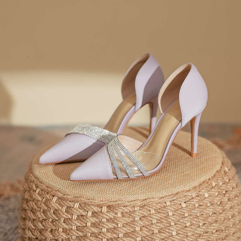 High Heels Thin Heel Rhinestone Sandals Fashion 2025 Summer Huizhou Shoes Genuine Leather Spring Style Women