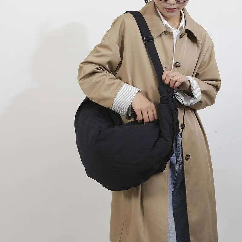 Casual Nylon Large Capacity Hobo Crossbody Bag Ruched Soft Puffer Women Shoulder Bags Padded Big Shopper Purses