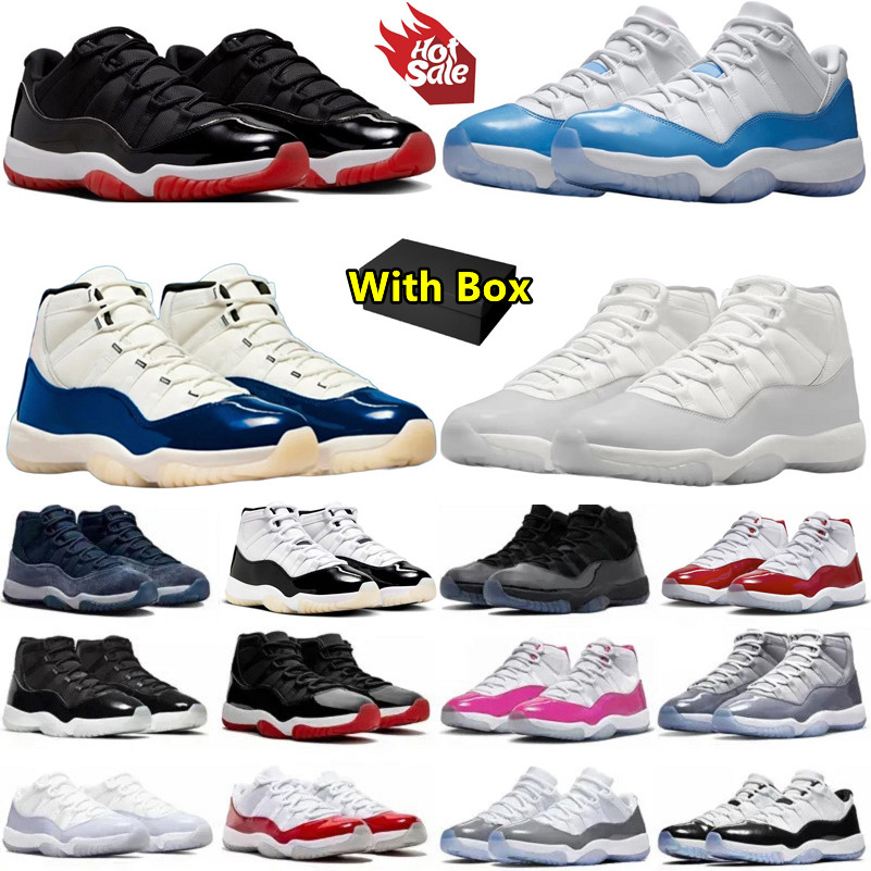 with box 11 11s mens basketball shoes Purple Rain Bred Veet Neapolitan Cherry Cool Grey University Blue men women trainers sports sneakers