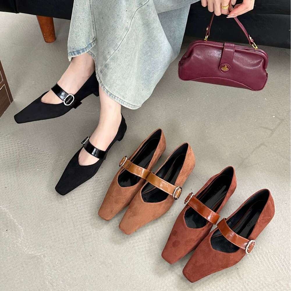 French Style Women's Thick Heel High-End Feel 2025 Spring New High Heels Niche Belt Buckle Shoes for Women