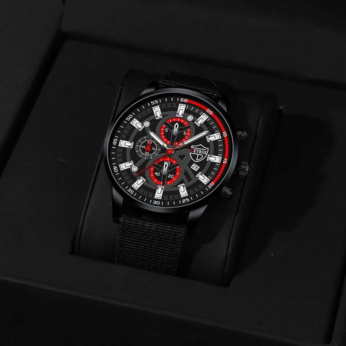 3 Pieces/Set Mens Watches Fashion Luxury Mens Nylon Watch Scorpion Necklace Mens Business Casual Necklace Bracelet Watch W250724
