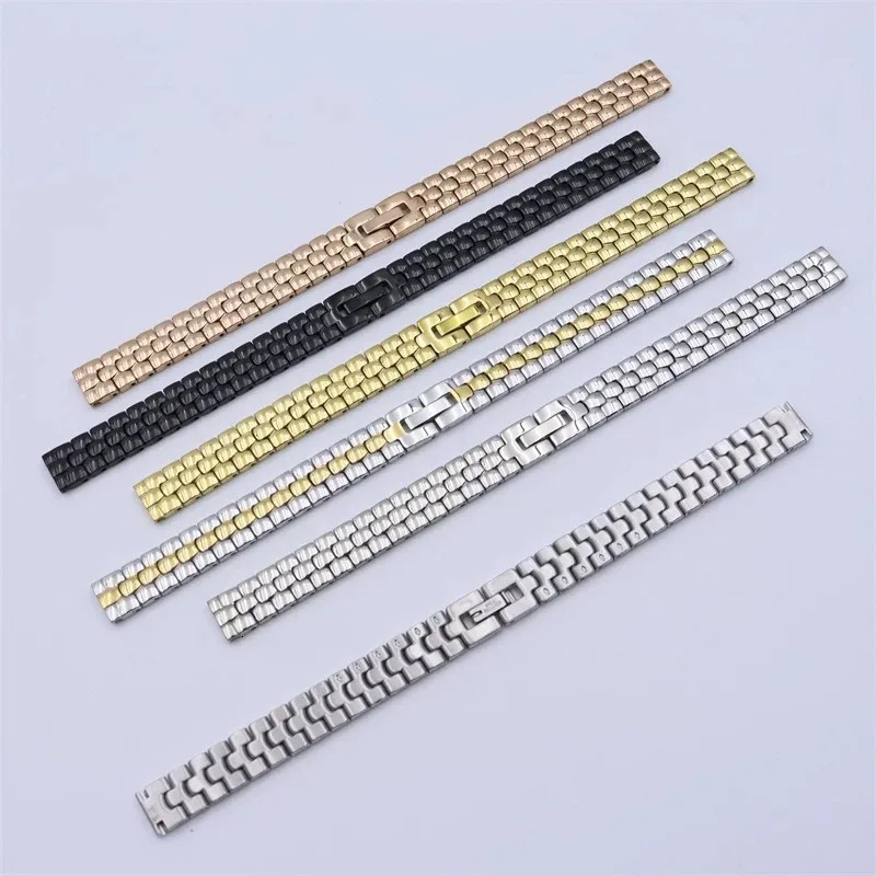 6mm 8mm 10mm 12mm 14mm 16mm For any Women Stainless Steel Watch Band Strap ceramic Watchband Rose gold Mesh belt Bracelet 250723