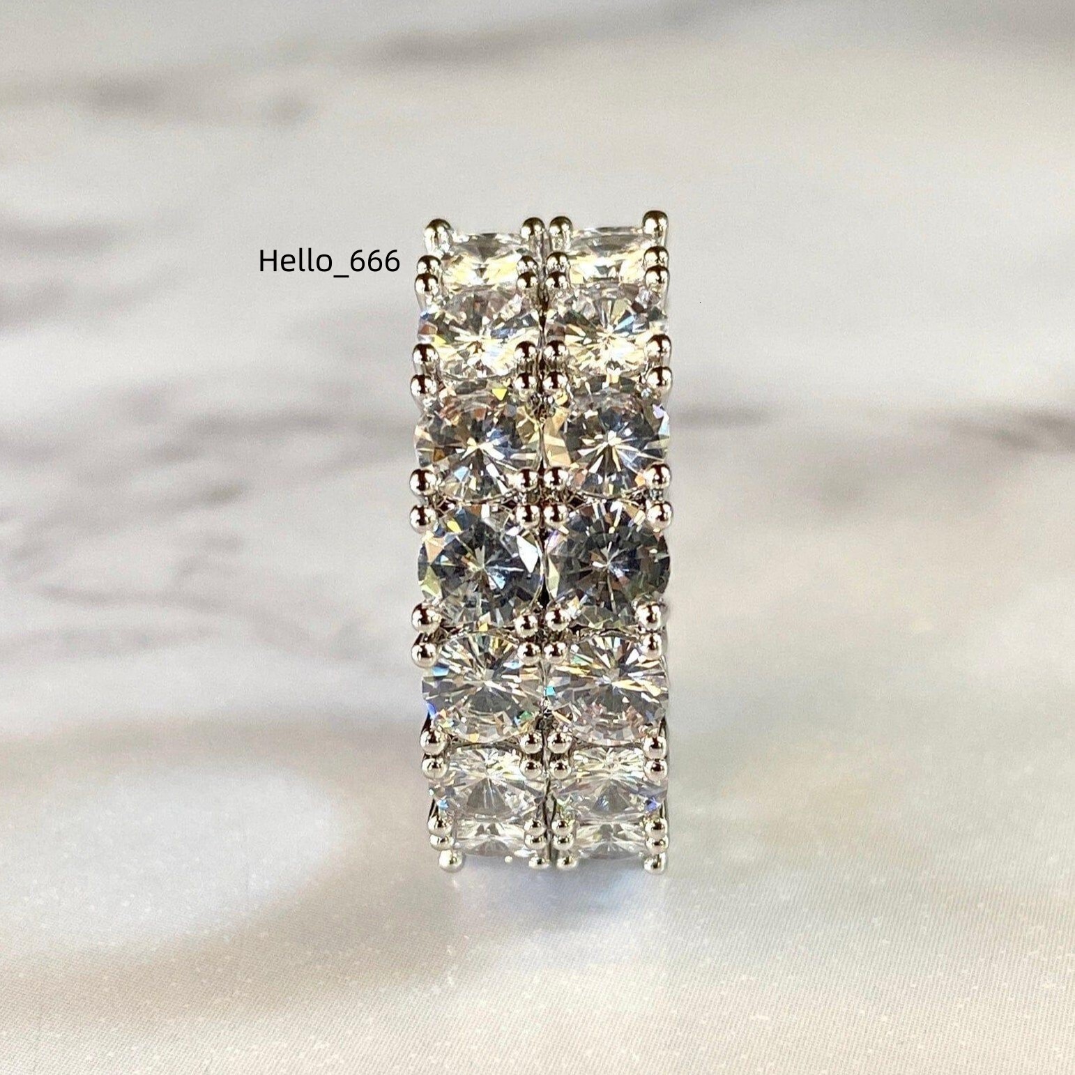 Tennis Band Iced Out Silver 5X Layered Designer Moissanite Diamond Ring Bands for Sale From Indian Supplier