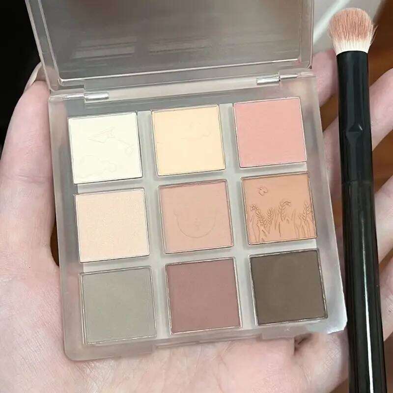Nine Color Caffee Matte Cement Gray Dark Brown Makeup Shadows for Eyes Pigment Eyeshadow Make Up Palette X250723 X250724