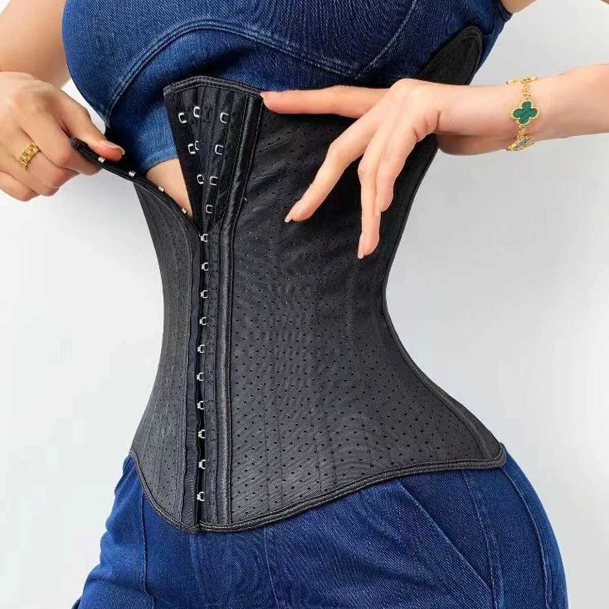 Latex Body Shaper Belt for Women Three-Breasted Buckle Waist Fitness Compression Belt High Elastic Shaping Waist W250724