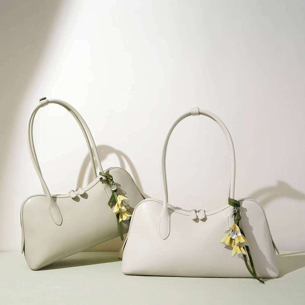 Women's Bags Designer New Genuine Leather Women's Shoulder Cowhide Ladies Handbag Baguette Bag Female Commuter Shopping Underarm Bag