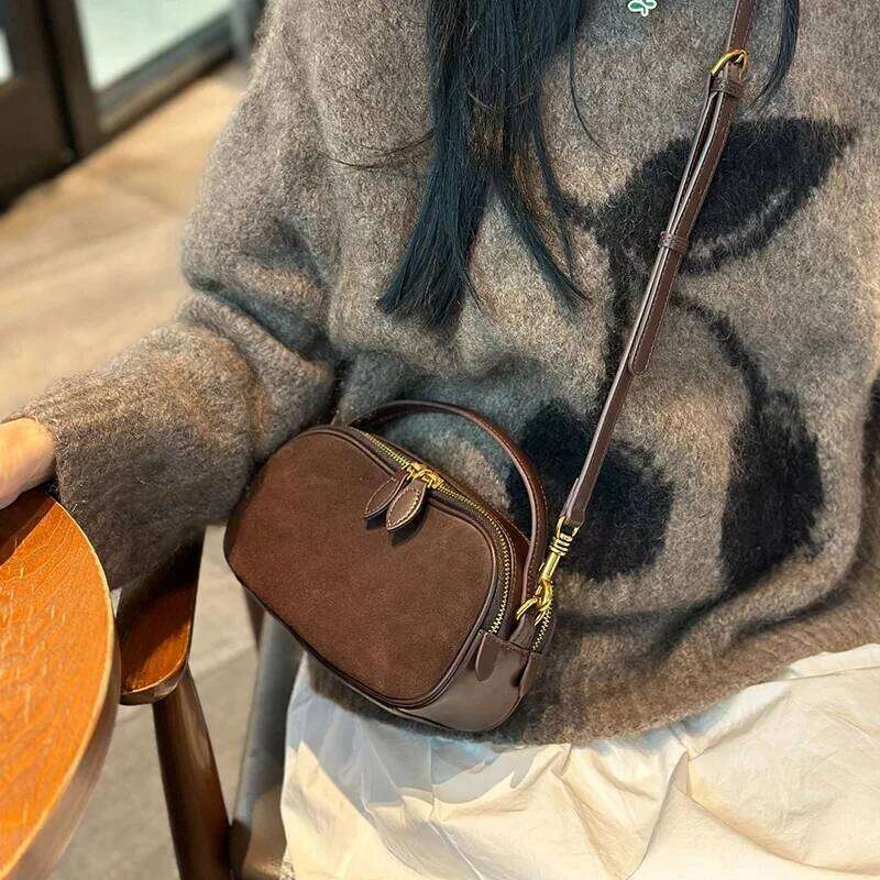 2025 New Small Square Simple Genuine Leather Crossbody Bag, Fashionable And Versatile Cowhide Single Shoulder Women's Bag