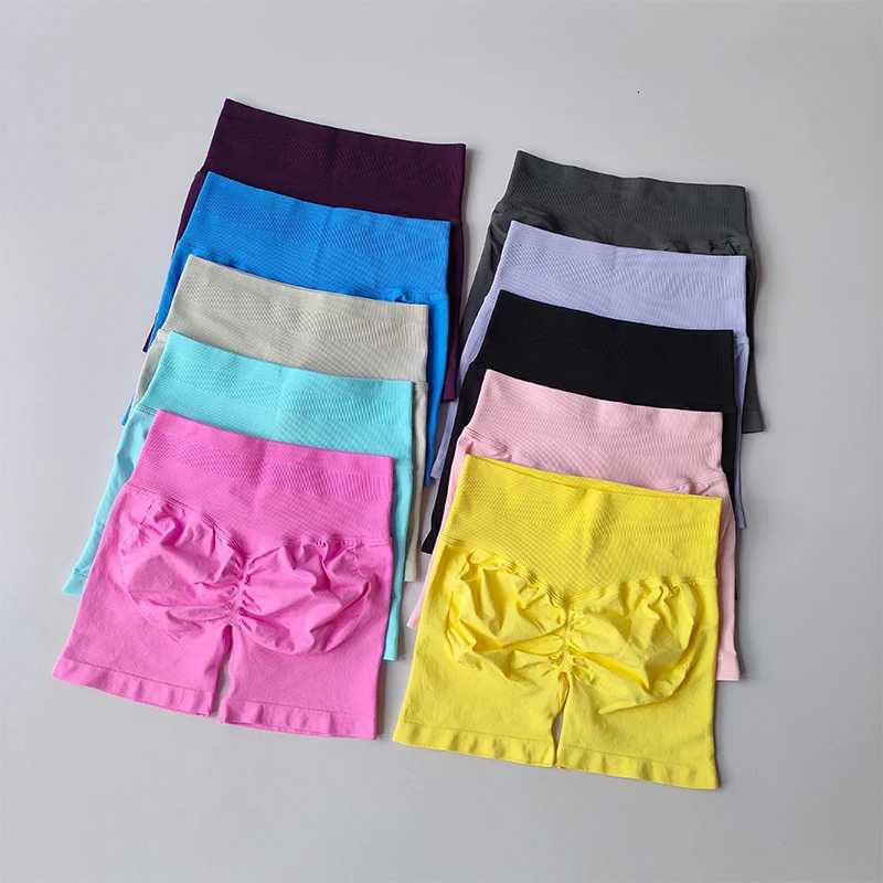 Womens High Waisted Yoga Shorts Seamless Butt Lifting - Quick Dry Workout Gym Running Fitness Shorts XJ250724