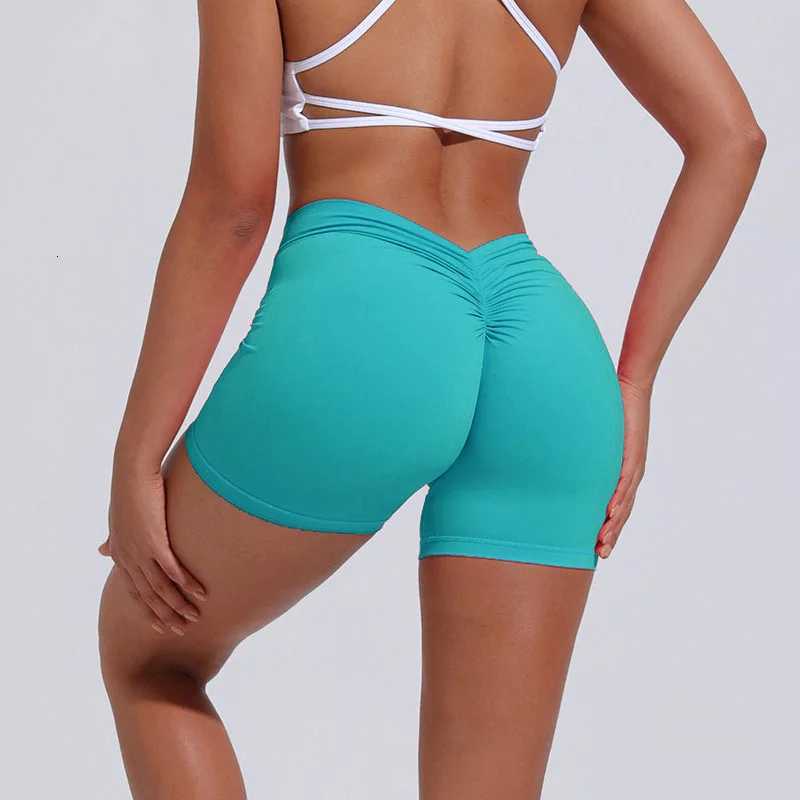 Womens Nylon Yoga Impact Shorts Gym Cycling Elastic Tight Breathable V-shaped Hip Sports Shorts Womens Clothing 8 Colors XJ250724