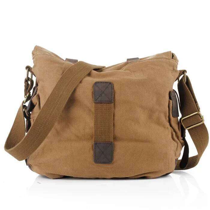 Men's Women's Casual Vintage Canvas Leather Cotton Rucksack Mountaineering Messenger School Shoulder Bag