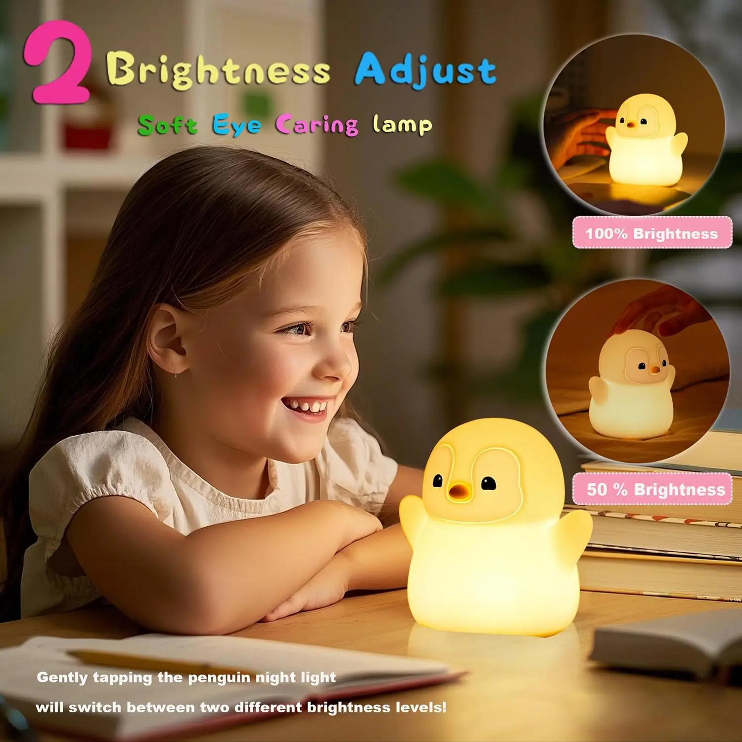 Cute Night Light for Kids Bedroom Rechargeable Animal Silicone Nursery Lamp Touch Control Nightlight Baby Gift 250716