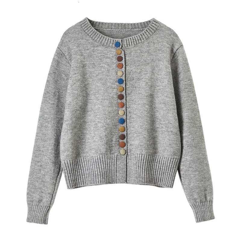 SENTUBILA Preppy Style Spliced Cardigan for Women Casual Chic Button O Neck Short Knitted Sweater 2025 Spring New W51E58709 X250724