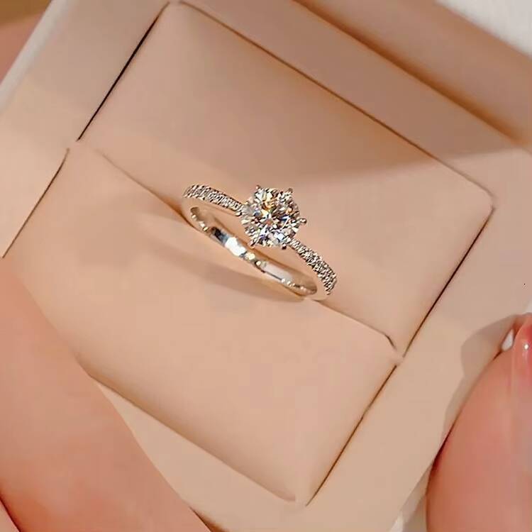 925 Sterling Silver Engagement Ring Moissanite Diamond Wedding Ring Women Engagement Luxury Diamond Rings