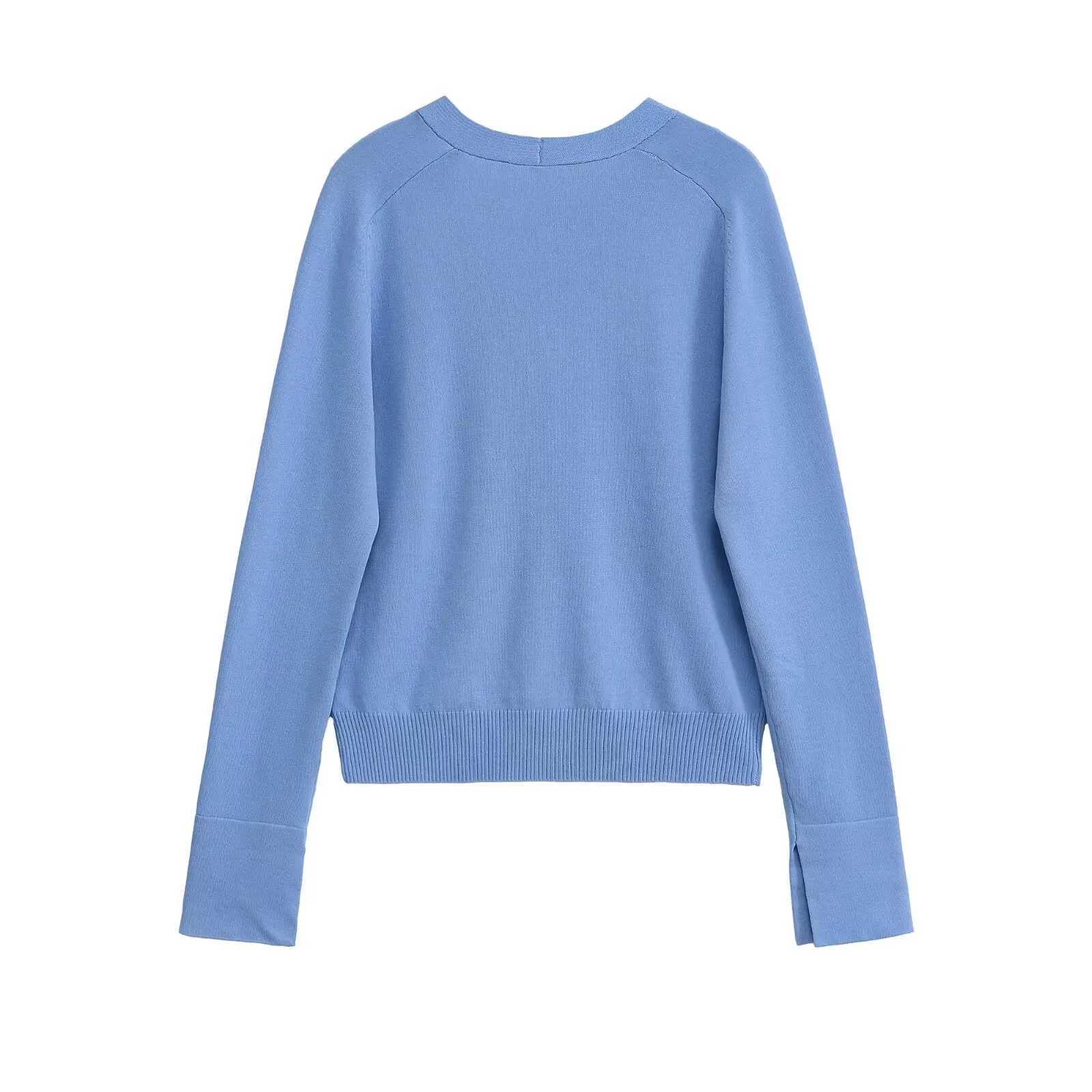 2025 new summer womens casual long-sleeve V-neck simple versatile sweater knitted cardigan jacket X250724