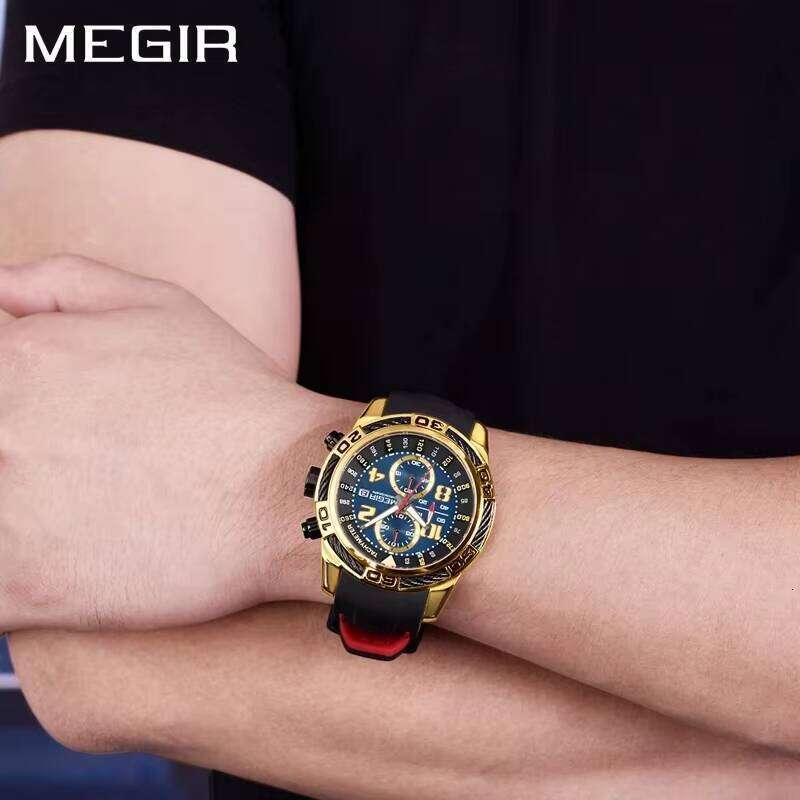 MEGIR Men's Creative Sports Watch - Chronograph, Waterproof, Luminous, Silicone Strap