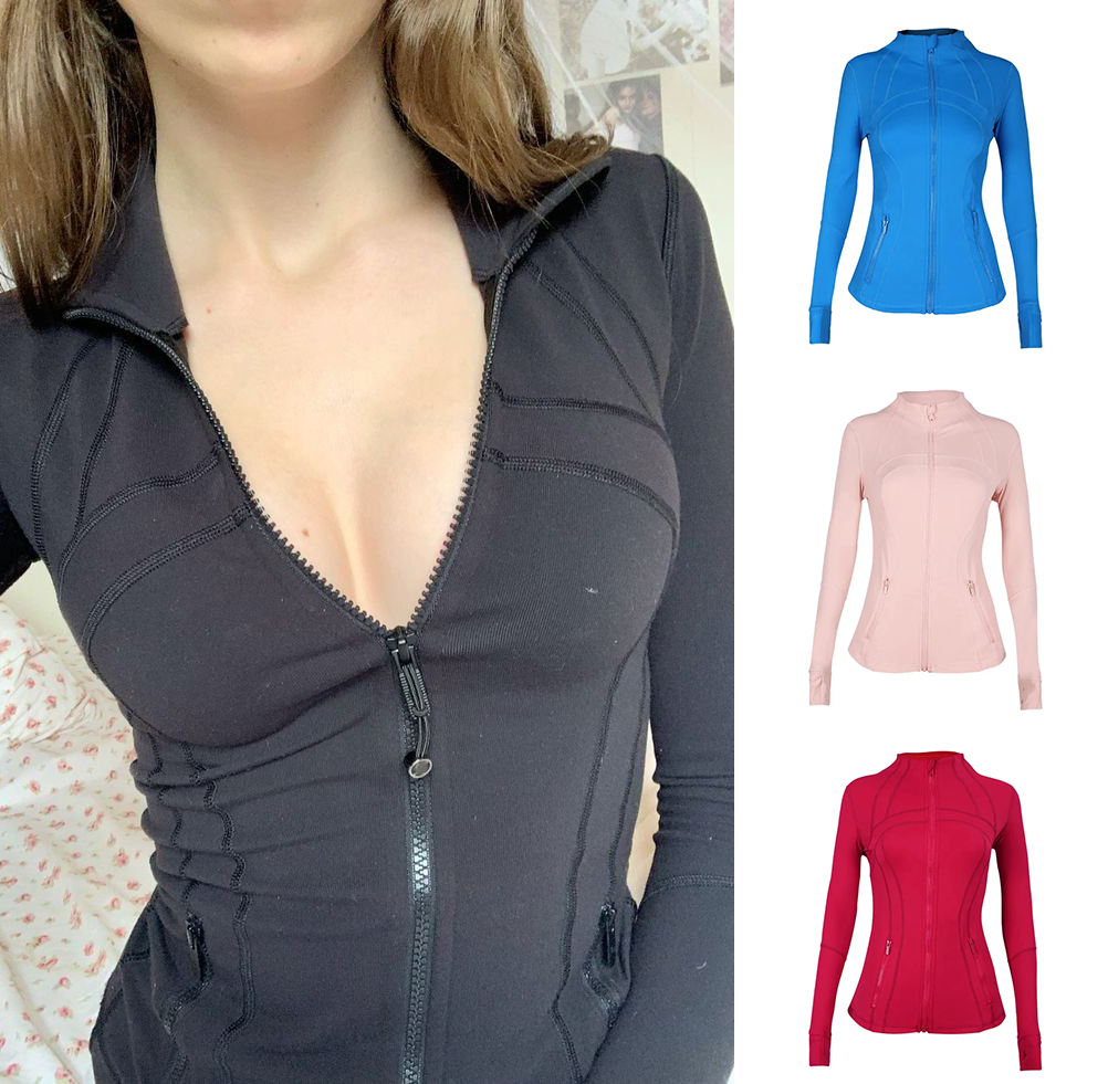 2025 5A Yoga Jacket With Gold Zipper Women Workout Sport Coat Fitness Gym Long Sleeve Breathable Activewear define sweatshirt luluity lemonize jackets