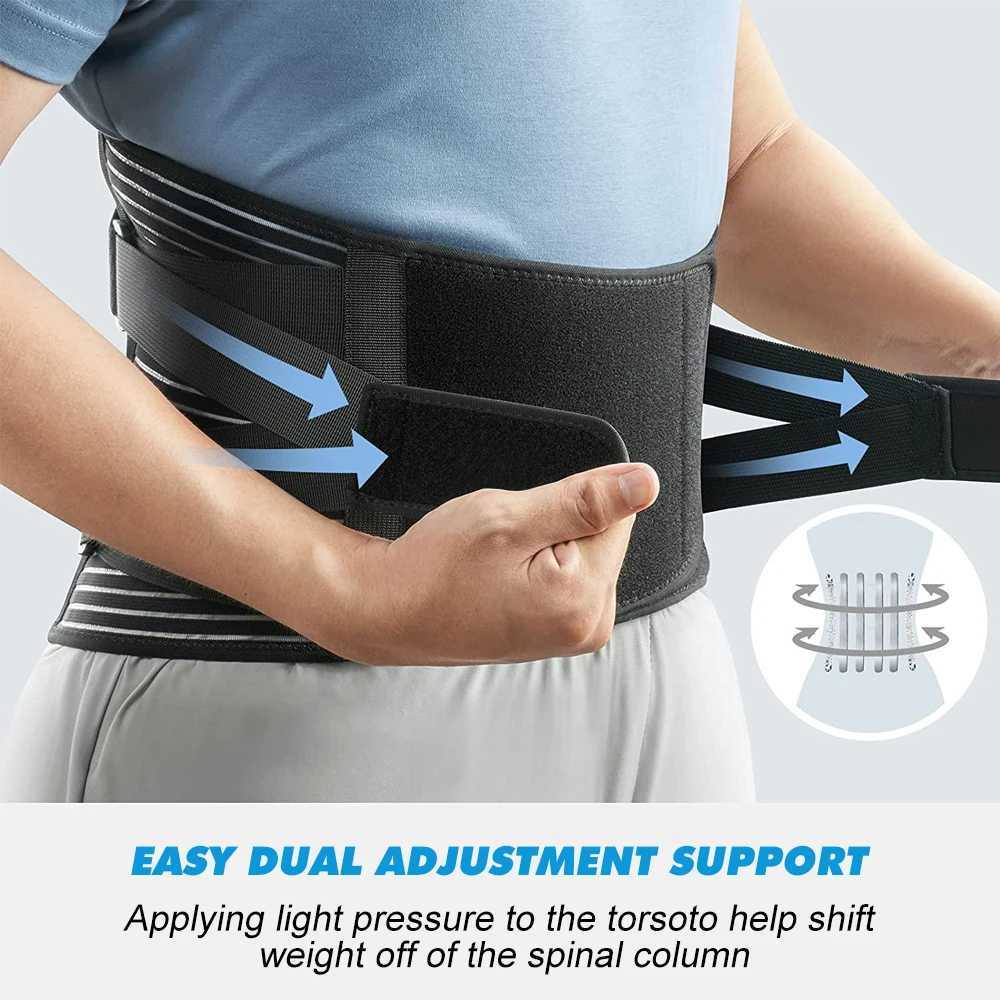 3XL Sports Double Pull Back Lumbar Support Belt Waist Orthopedic Corset Spine Decompression Waist Brace Back Pain Relief W250724