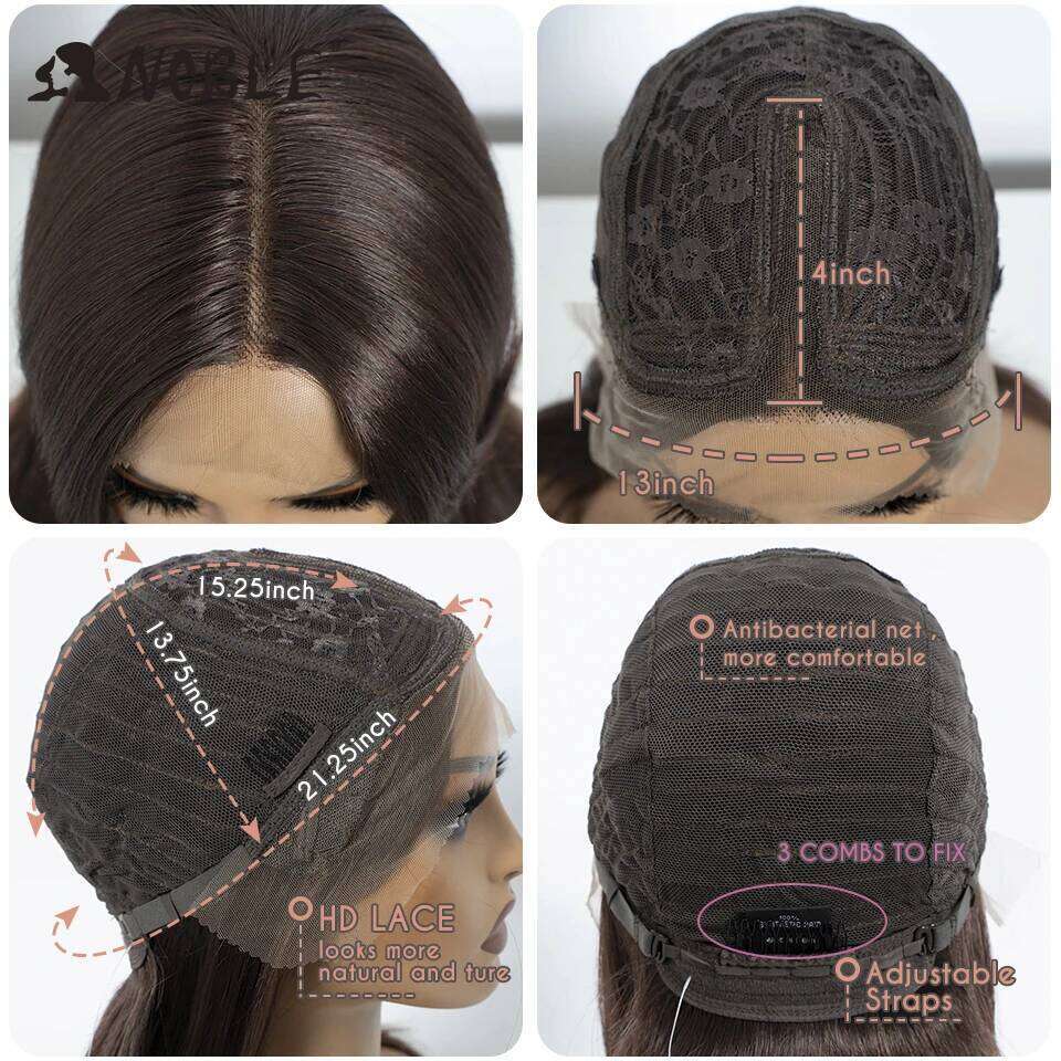 Noble Synthetic Front Ombre Human Hair Straight Cosplay Part Blonde Wigs For Women Synthetic Lace Wig