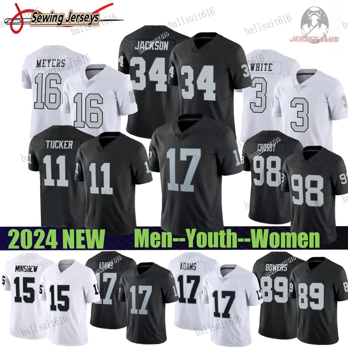 LasVegas Raider jersey Gardner Minshew Davante Adams Jerseys Davante Adams Jakobi Meyers Tre Tucker Brock Bowers Kolton Miller Football Jerseys