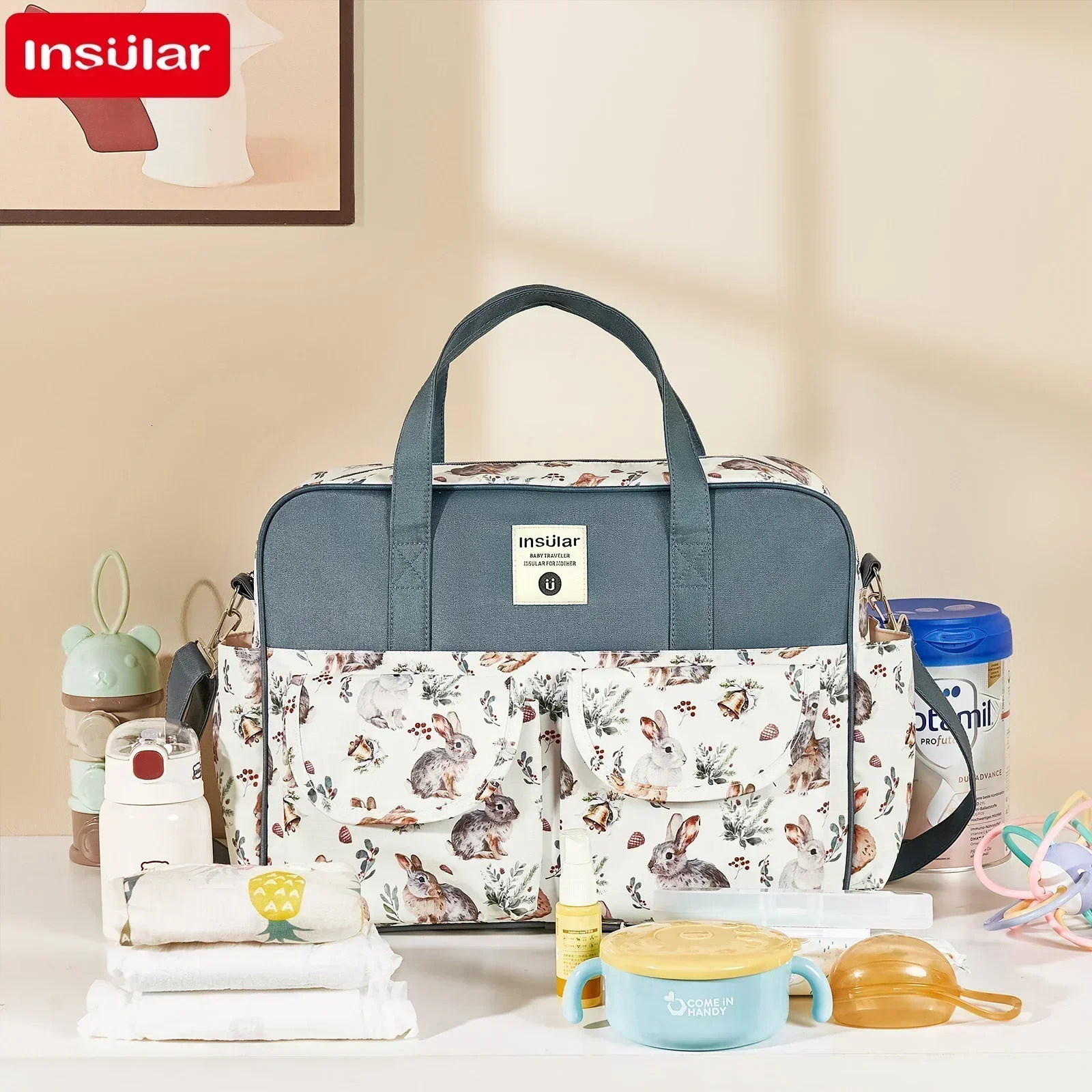 Mommy Diaper Bag For Babies Large Capacity Organizer Waterproof Wide Opening Travel Messenger Crossbody Baby Nappy Bag 250724