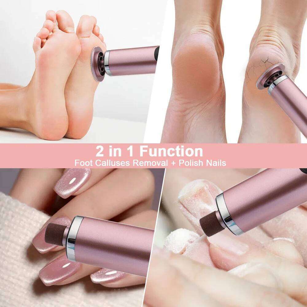 2-in-1 Electric Callus Remover Care Electronic Foot Grinder & Replacement Sandpaper Dead Skin Pedicure Tool