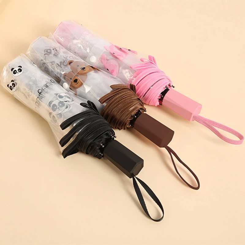 Umbrella Panda Automatic Umbrella Pink Rabbit Brown Bear Transparent Umbrella Unisex High Quality Gift Umbrella Business Umbrella R250724