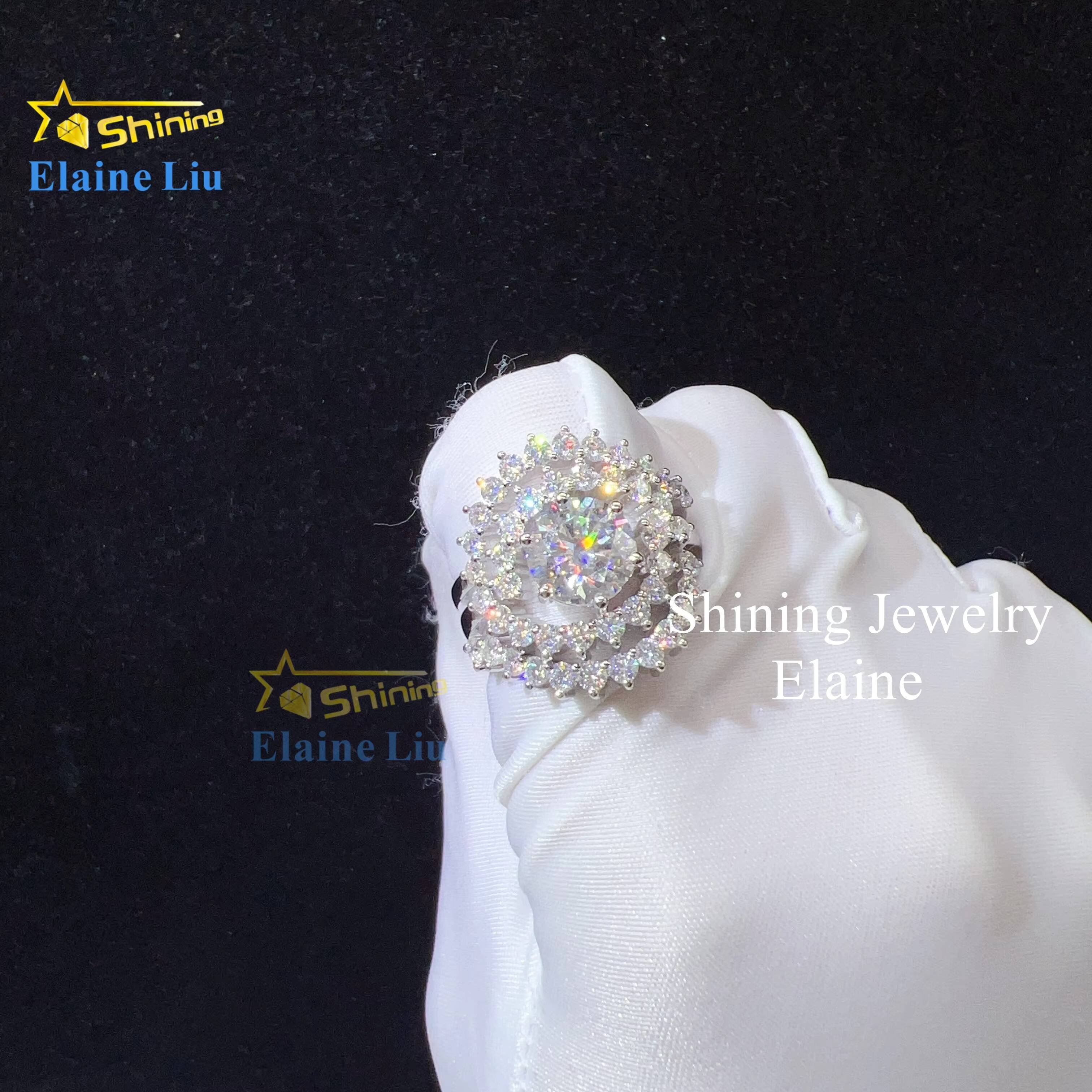 Fashion Vvs Moissanite Luxury Designer Wedding Rings for Women Diamond 925 Sterling Silver Gold Rings