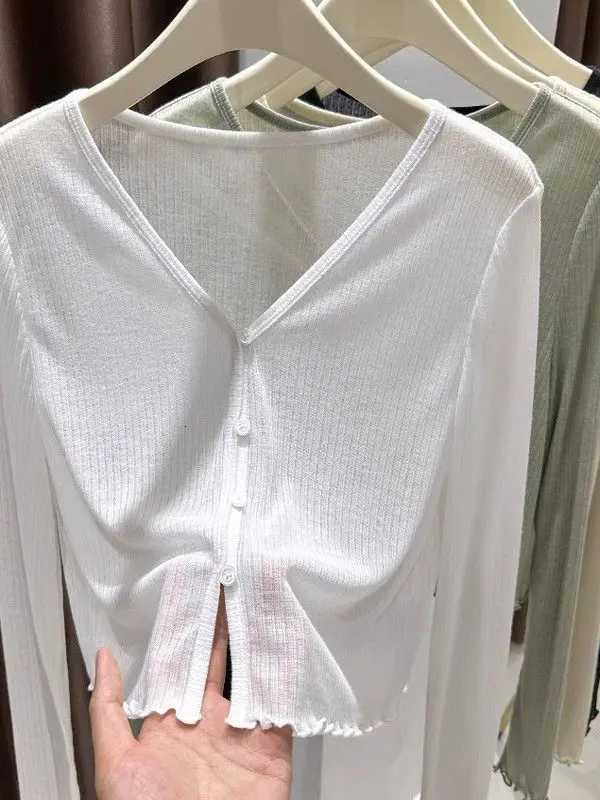 Plus Size Plus Size Ice Silk Thin Sun Protection Cardigan Womens Summer Or Toulder Wrap Ear Look Outerwear Cover Up Jacket X250724