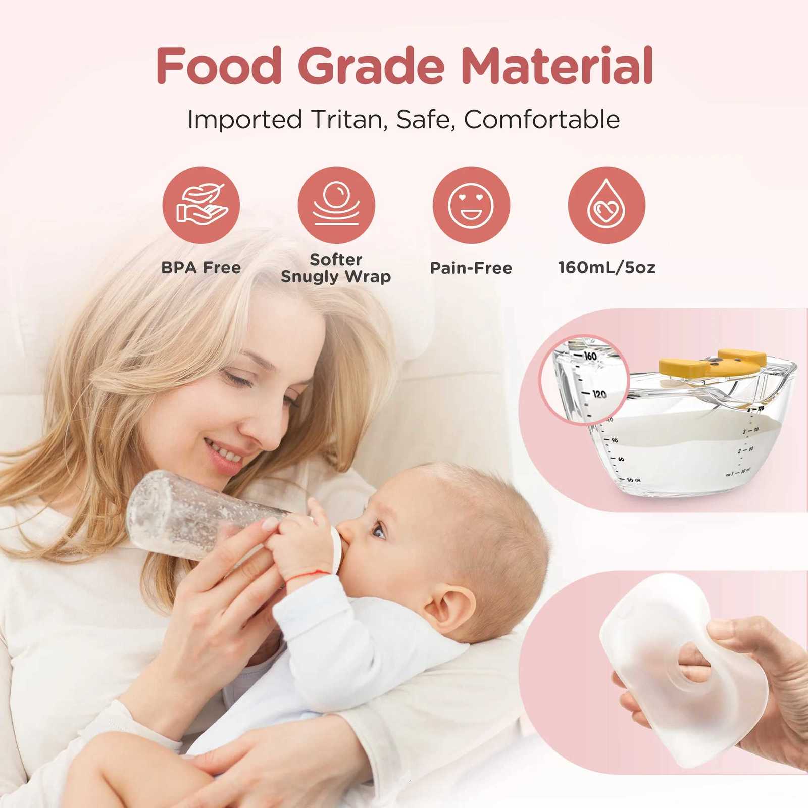 2/1pcs Wearable Breast Pump Hands Free Electric Breast Pumps Silent Comfort Milk Collector BPA-free LED Display 3 Modes 12 Levels X2507241