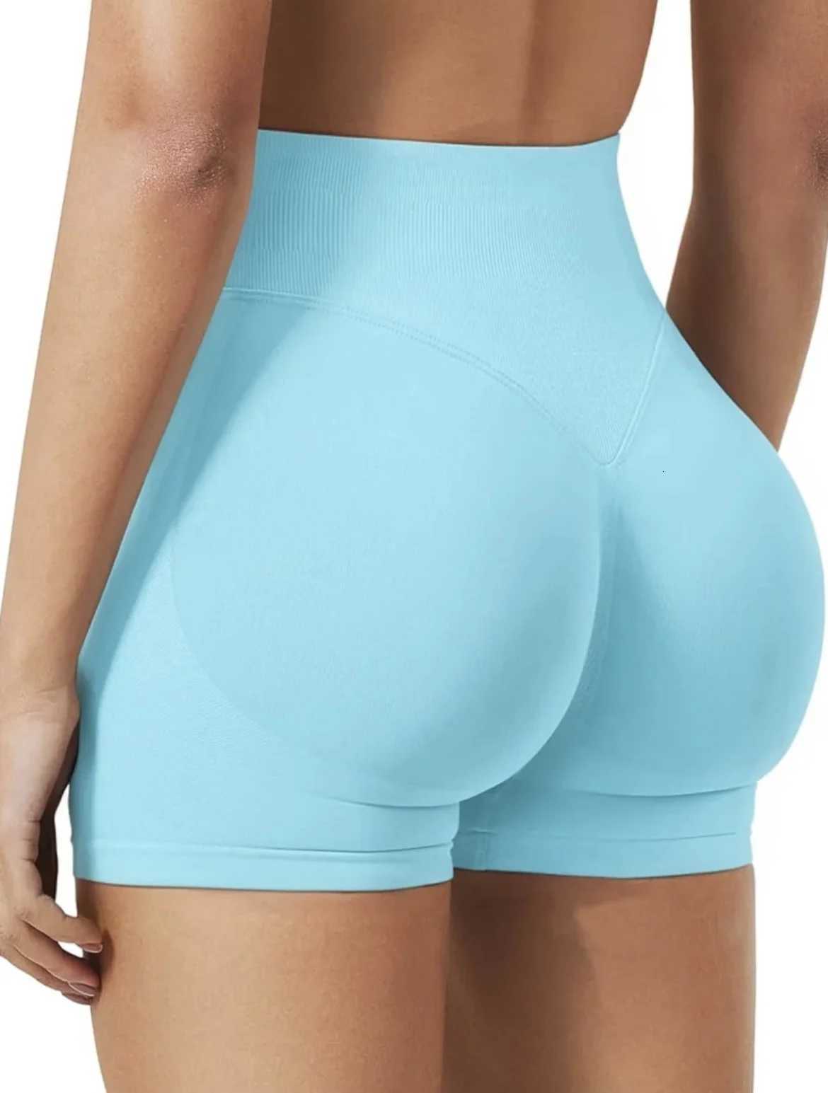 Summer Womens High Waist Yoga Shorts Fitness Shorts High Elasticity Training Peach Hip Lifting Exercise Three Point Gym Shorts XJ250724