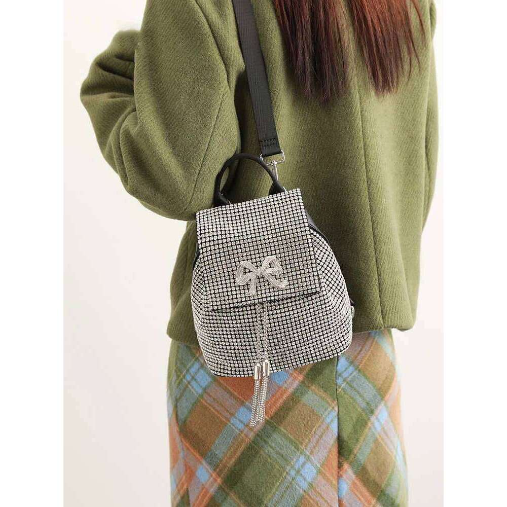 Designer Dia Backpack For Women New Versatile Commute College Student School High-end Chic Bow Bucket Bags